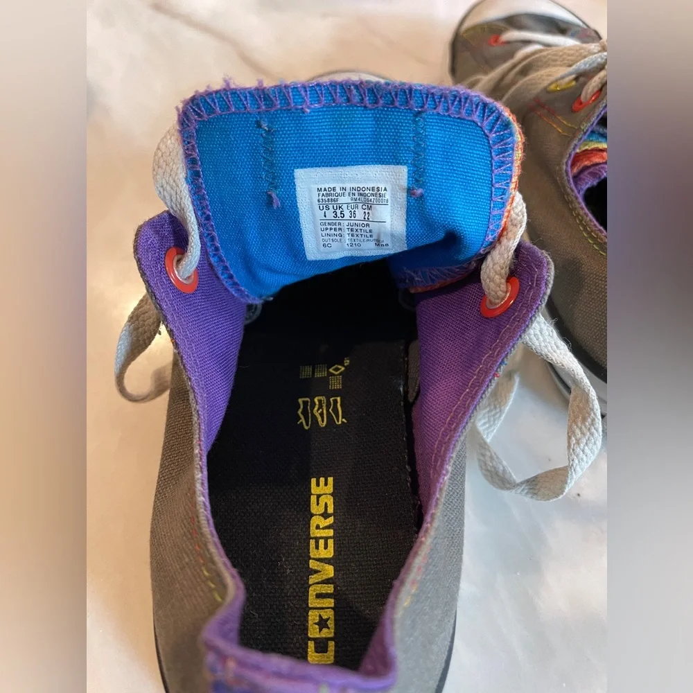 Converse Kids' Gray Rainbow All-Star Sneakers size 4 Juniors
